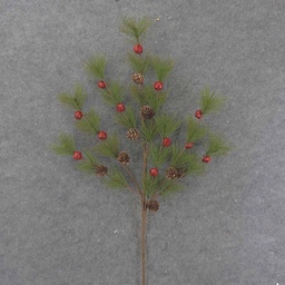 [XA9022] MING PINE &amp; RED BERRY SPRAY 30&quot;