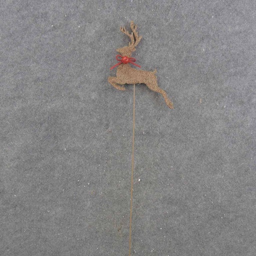 [XA9035] REINDEER PICK 23" FUZZY W/BELL