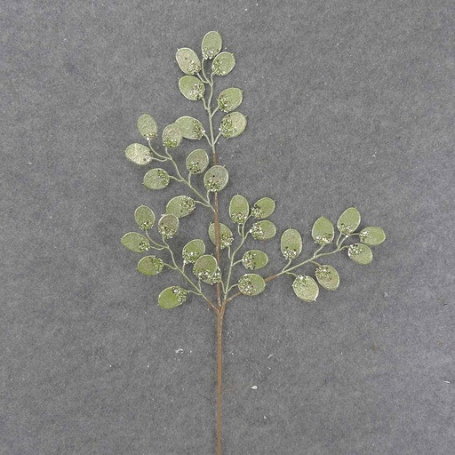 [XA9044-GRN] EUCALYPTUS LEAF SPRAY 28" W/GLITTER GREEN