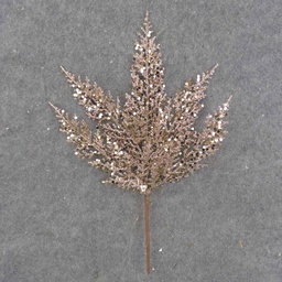 [XB9014-CHA] FERN SPRAY 12&quot; W/GLITTER CHAMPAGNE