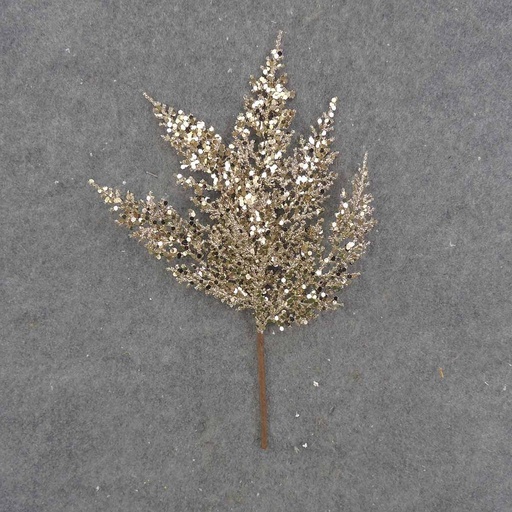 [XB9014-GLD] FERN SPRAY 12" W/GLITTER GOLD