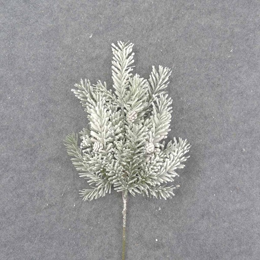 [XE9012] HEMLOCK SPRAY X3 17" FLOCKED W/ CONES