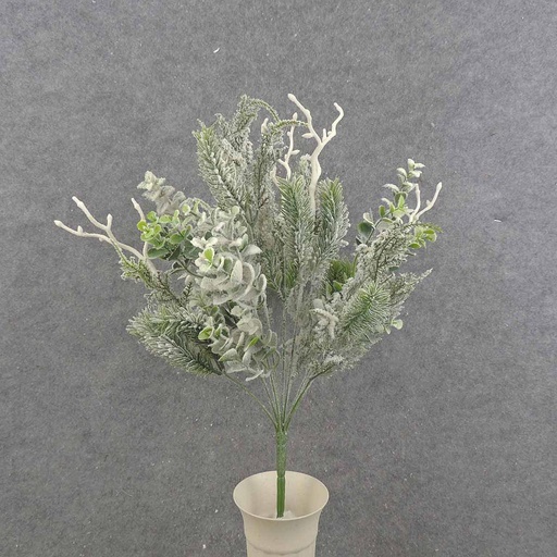[XE9044] EUCALYPTUS/PINE BUSH X12 20" FLOCKED W/ TWIGS