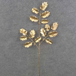 [XE9059-GLD] HOLLY SPRAY X3 26&quot; METALLIC GOLD