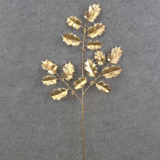 [XE9059-GLD] HOLLY SPRAY X3 26" METALLIC GOLD