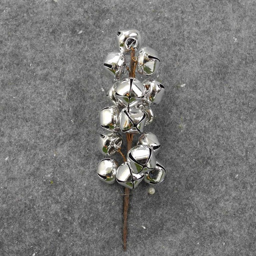 [XL8073-SIL] JINGLE BELL PICK 7" x15 BELLS SILVER