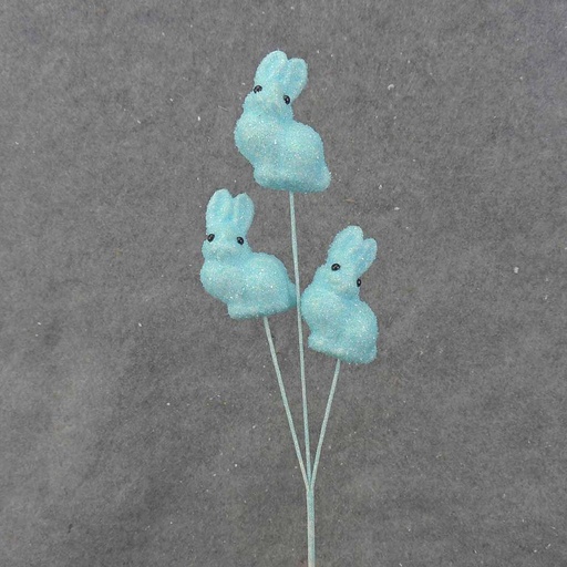 [SA0001-BLU] GLITTER BUNNY PICK X3 15" BLUE