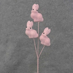 [SA0001-PNK] GLITTER BUNNY PICK X3 15&quot; PINK