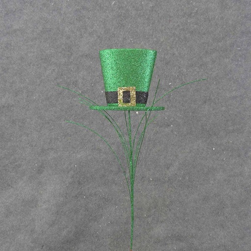 [SA0007] LEPRECHAUN HAT 5"x4" ON 12" PICK  GLITTERED