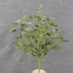 [SA0010] SEEDED EUCALYPTUS BUSH 21&quot; W/GREEN &amp; FROSTED LEAVES