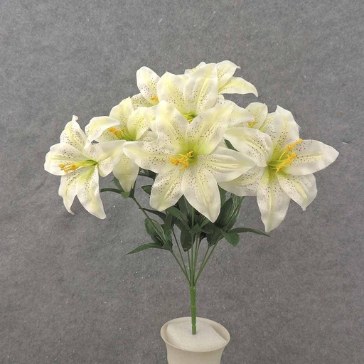 [SE0002-CRM] 18" TIGER LILY BUSH X9 CREAM