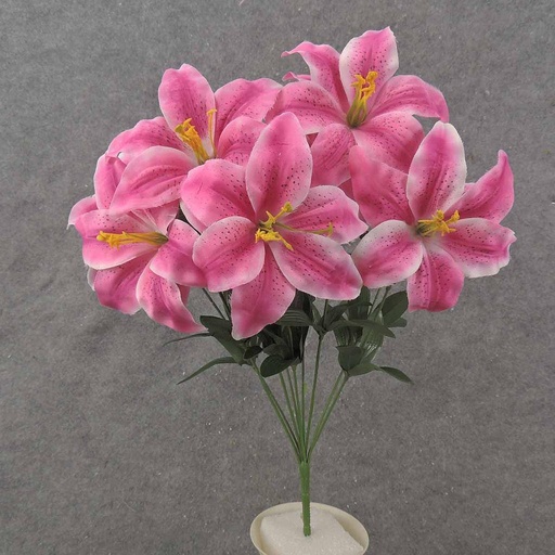 [SE0002-RUB] 18" TIGER LILY BUSH X9  RUBRUM