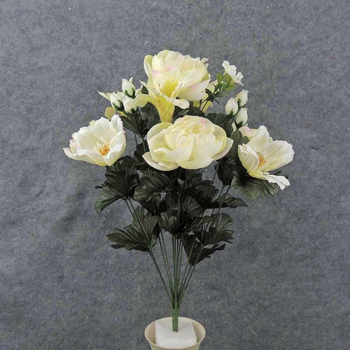 [SE0023-CRM] 22" PEONY/COSMOS/ALSTROMERIA BUSH X14  CREAM