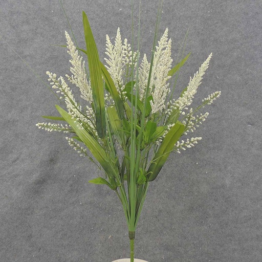 [SB0076-CWH] HEATHER/GRASS BUSH X10 21"  CREAM/WHITE