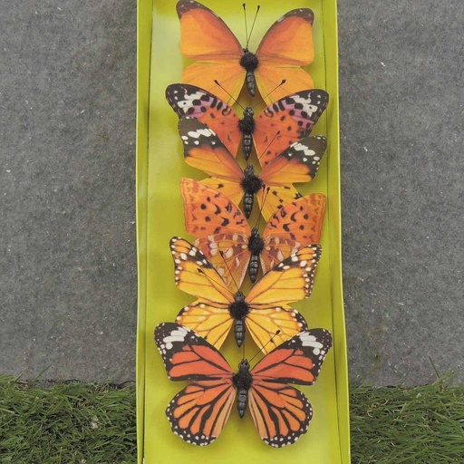 [SA0027-M] 3" BUTTERFLIES ORANGE ASSORTED PRINTED 