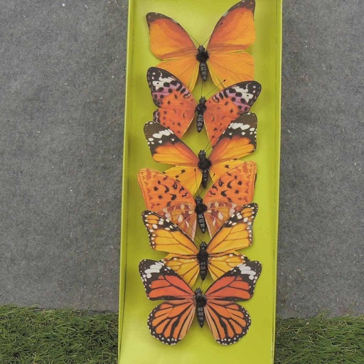 [SA0027-L] 4.25" BUTTERFLIES ORANGE ASSORTED PRINTED 