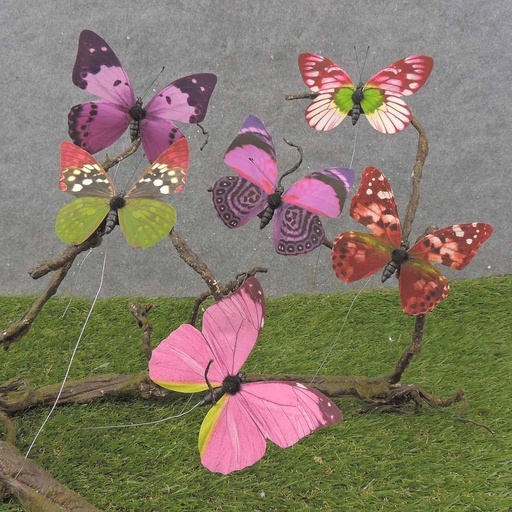 [SA0028-L] 4.25" BUTTERFLIES PINK/PURPLE ASSORTED PRINTED
