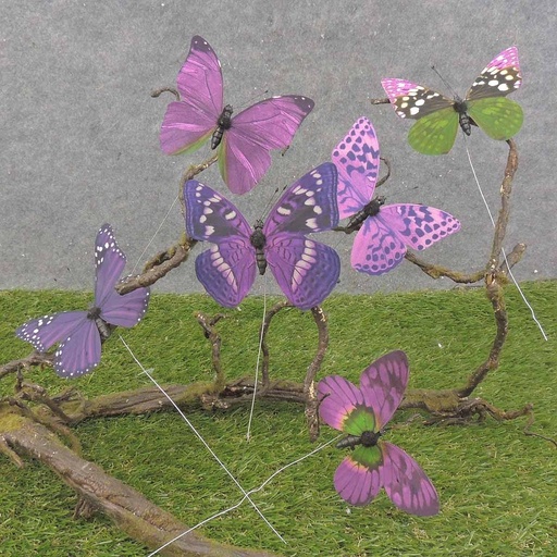 [SA0029-L] 4.25" BUTTERFLIES PURPLE ASSORTED PRINTED