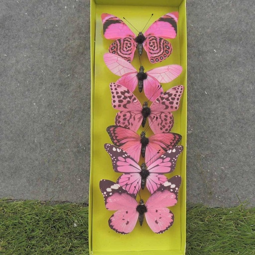 [SA0030-M] 3" BUTTERFLIES PINK ASSORTED PRINTED