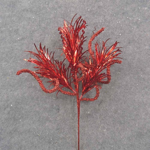 [XE0017-RED] 14" RED TINSEL & SEQUIN PICK
