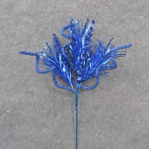 [XE0017-ROY] 14" ROYAL BLUE TINSEL & SEQUIN PICK