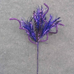 [XE0017-PUR] 14" PURPLE TINSEL & SEQUIN PICK