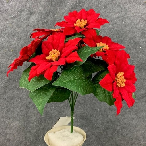 [XE0026] 15" VELVET RED POINSETTIA BUSH X7