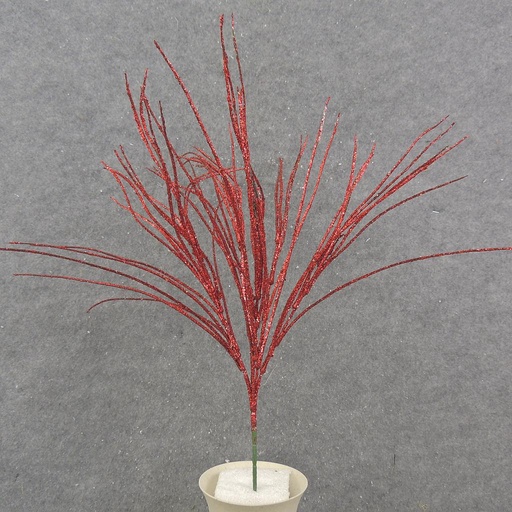[XN0001-RED] RED GLITTER GRASS BUSH X6