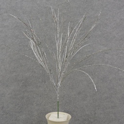 [XN0001-SIL] SILVER GLITTER GRASS BUSH X6