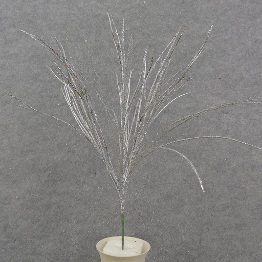 [XN0001-SIL] SILVER GLITTER GRASS BUSH X6