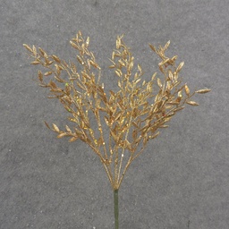[XN0002-GLD] 16&quot; GOLD LEAF GLITTER BUSH X5