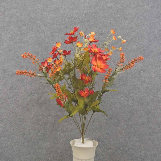 [SBF0019-RED] 20" RED COSMOS & HEATHER BUSH X10