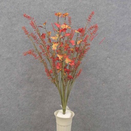 [SBF0024-RED] 25&quot; RED HEATHER &amp; MAPLE LEAF BUSH X12