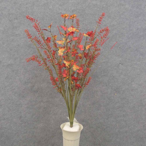 [SBF0024-RED] 25" RED HEATHER & MAPLE LEAF BUSH X12