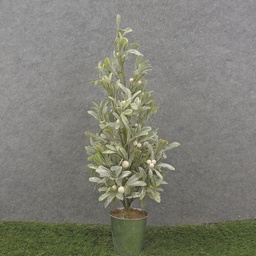 [XH0001] 24" FROSTED MISTLETOE TREE WITH BERRIES