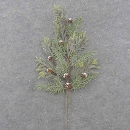[XL0012] 29" FROSTED PINE SPRAY W/CONES