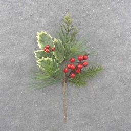 [XL0016] 16&quot; PINE HOLLY &amp; BERRY SPRAY