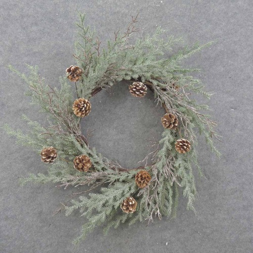 [XL0020] 20" PINE WREATH W/CONES & TWIGS