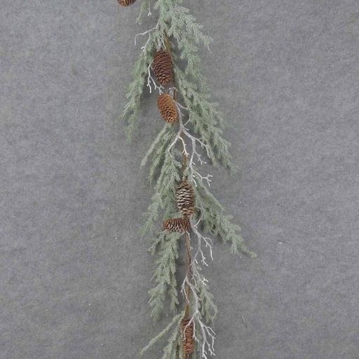 [XL0021] 5' PINE GARLAND W/CONES & TWIGS