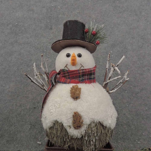[XL0034] 8.75" SNOWMAN W/ TOP HAT & SCARF