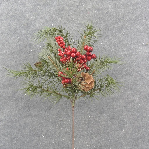 [XB0018] 18.5" PINE & BERRY SPRAY W/ CONES