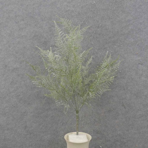 [SBF0003-GRN] 20" GREEN FERN BUSH X7 W/GLITTER