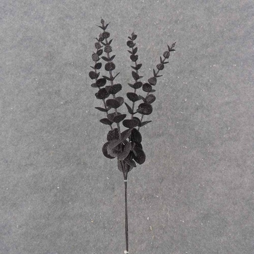 [XB0023-BLK] 19" BLACK GLITTER EUCALYPTUS BUNDLE X4