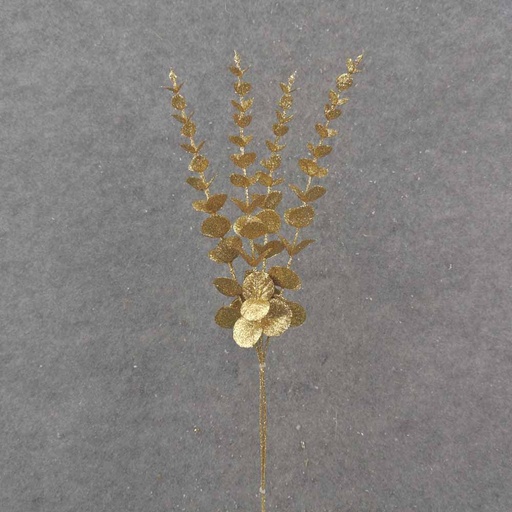 [XB0023-GLD] 19" GOLD GLITTER EUCALYPTUS BUNDLE X4