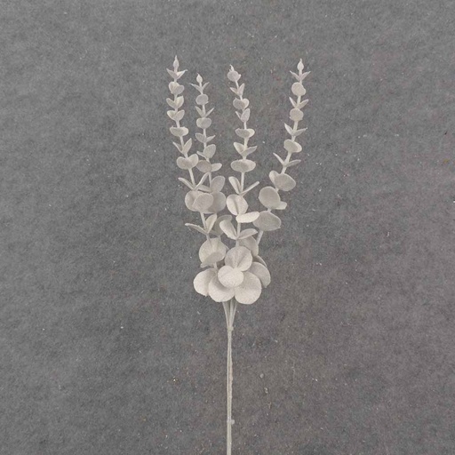 [XB0023-WHT] 19" WHITE GLITTER EUCALYPTUS BUNDLE X4