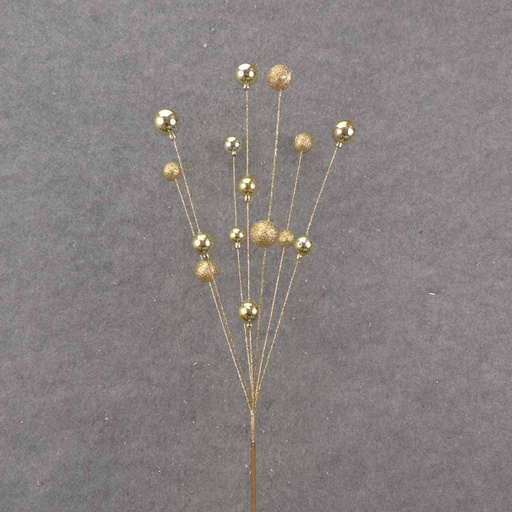[XB0025-GLD] 24" GOLD ORNAMENT & GLITTER BALL SPRAY X7