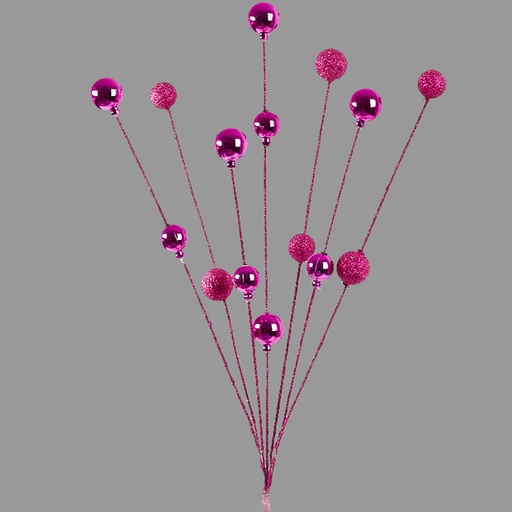 [XB0025-PNK] 24" PINK ORNAMENT & GLITTER BALL SPRAY X7