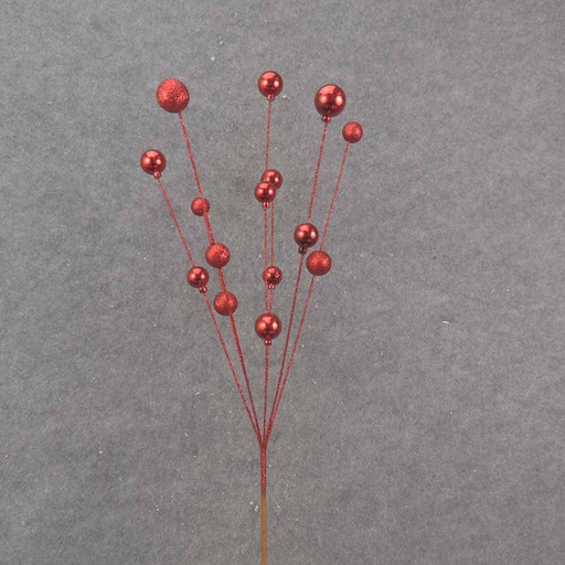 [XB0025-RED] 24" RED ORNAMENT & GLITTER BALL SPRAY X7