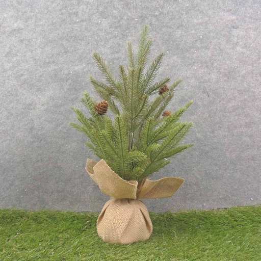 [XB0027] 19" MINI PINE TREE W/BURLAP BALL BASE
