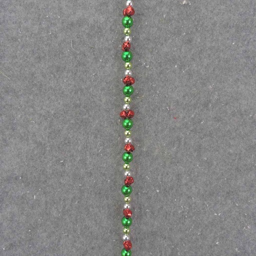 [XA0016] 58" JINGLE BELL GARLAND RED/GREEN/SILVER